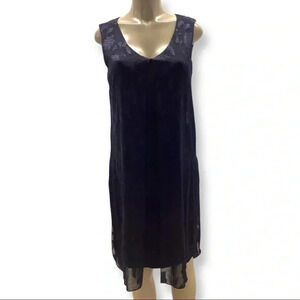 Connected Apparel Size 4 Navy Embroidered Blue Dress With Lining New No Tags